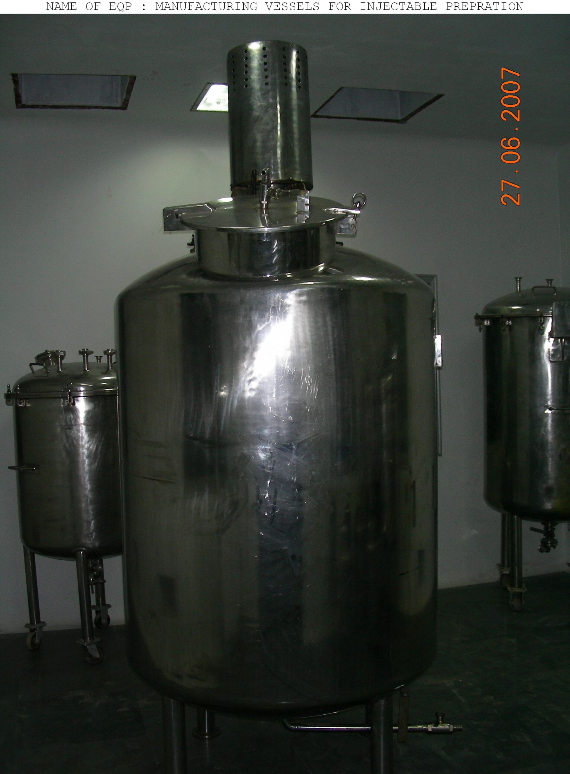 MANUFACTURING VESSELS FOR INJECTABLE PREPRATION